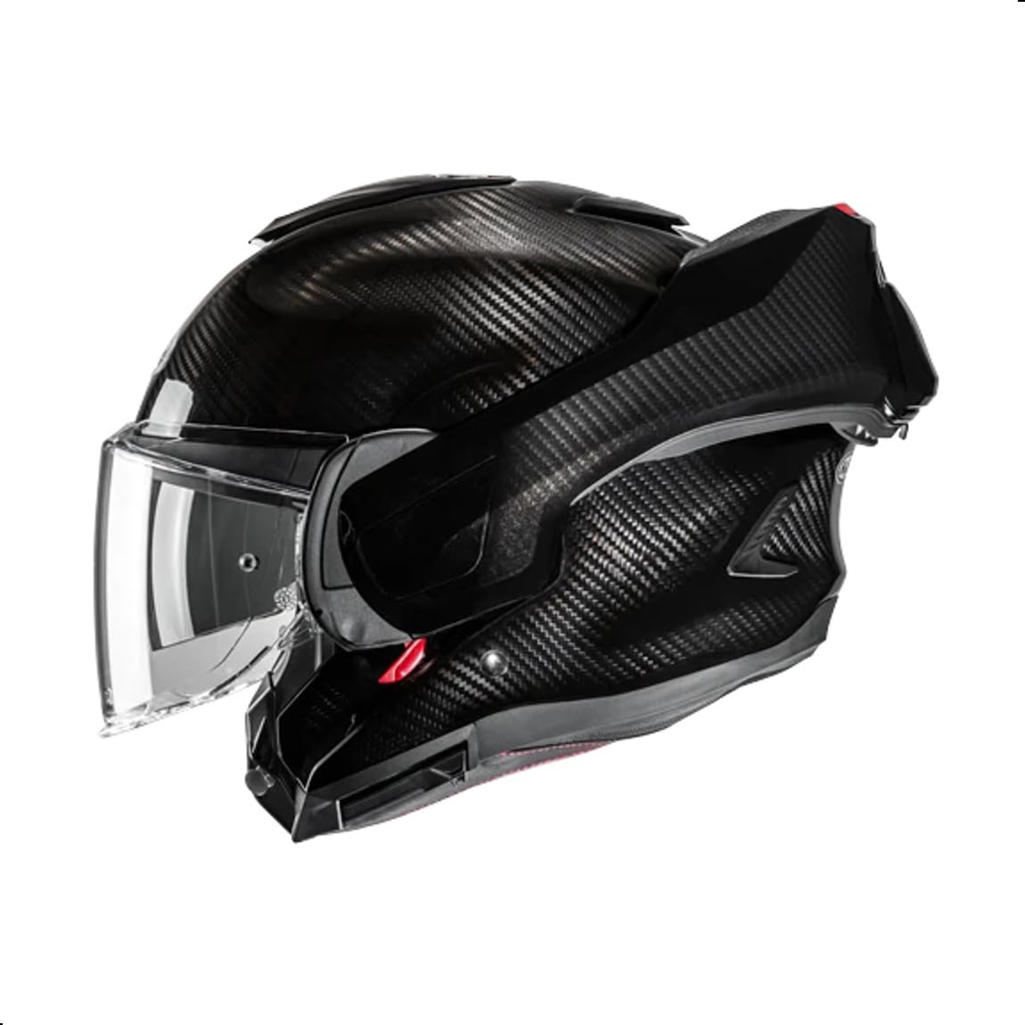 HJC F100 Carbon Solid Modular Motorcycle Helmet with HJ-45 Pinlock Visor, DOT Approved (Carbon, Large) - Image 2