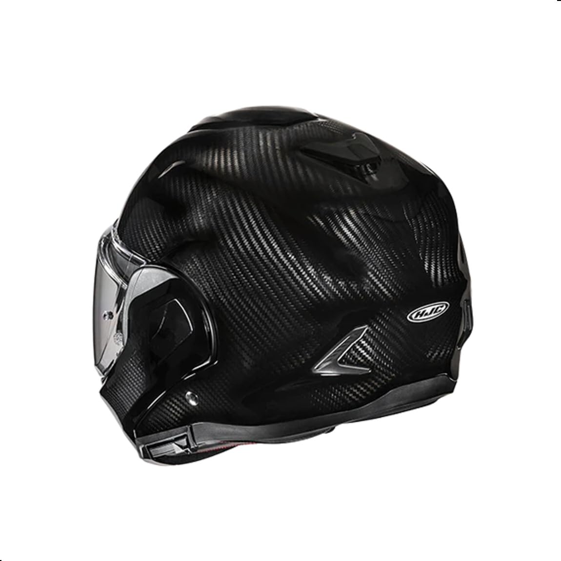 HJC F100 Carbon Solid Modular Motorcycle Helmet with HJ-45 Pinlock Visor, DOT Approved (Carbon, Large) - Image 3