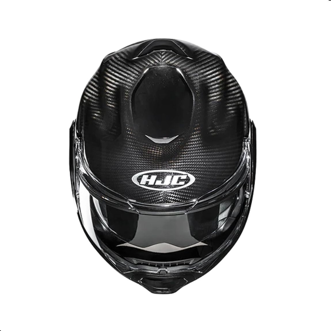 HJC F100 Carbon Solid Modular Motorcycle Helmet with HJ-45 Pinlock Visor, DOT Approved (Carbon, Large) - Image 4