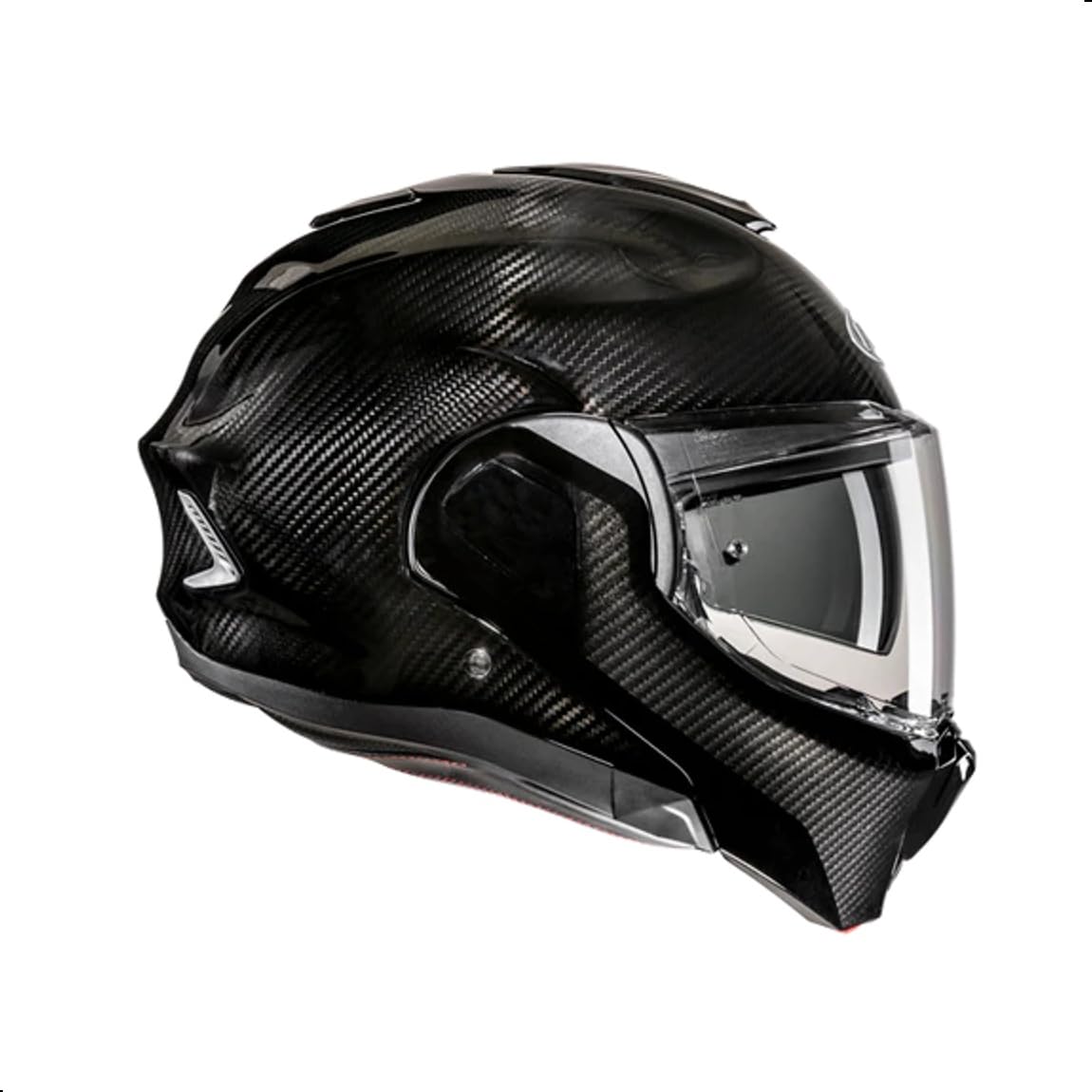 HJC F100 Carbon Solid Modular Motorcycle Helmet with HJ-45 Pinlock Visor, DOT Approved (Carbon, Large) - Image 5