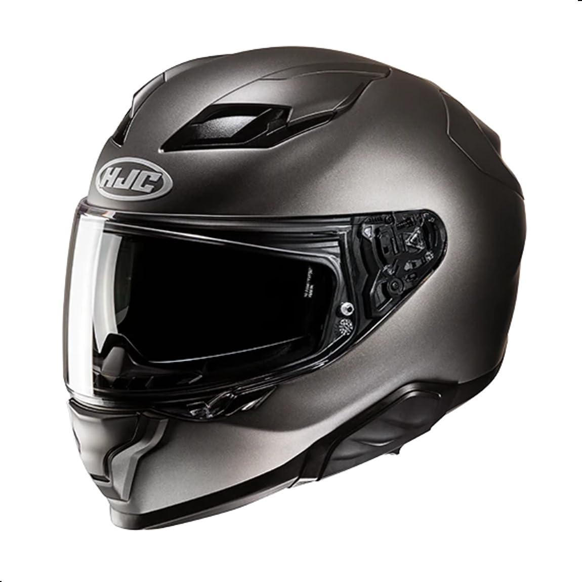 HJC F71 Adult Street Motorcycle Helmet - Semi-Flat Titanium / Small