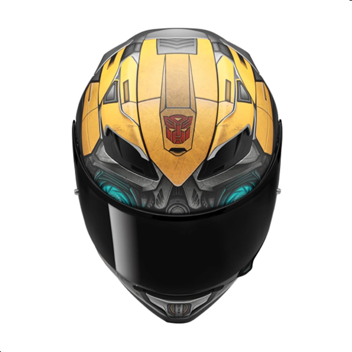 HJC F71 Bumblebee Full Face Motorcycle Helmet with HJ-38 Pin-lock Shield, DOT Approved (MC3SF, Small) - Image 2