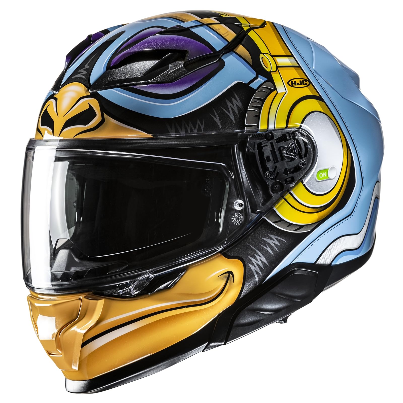 HJC F71 Monkey Dj Full Face Motorcycle Helmet with HJ-38 Pin-lock Shield, DOT Approved (MC23, X-Small)