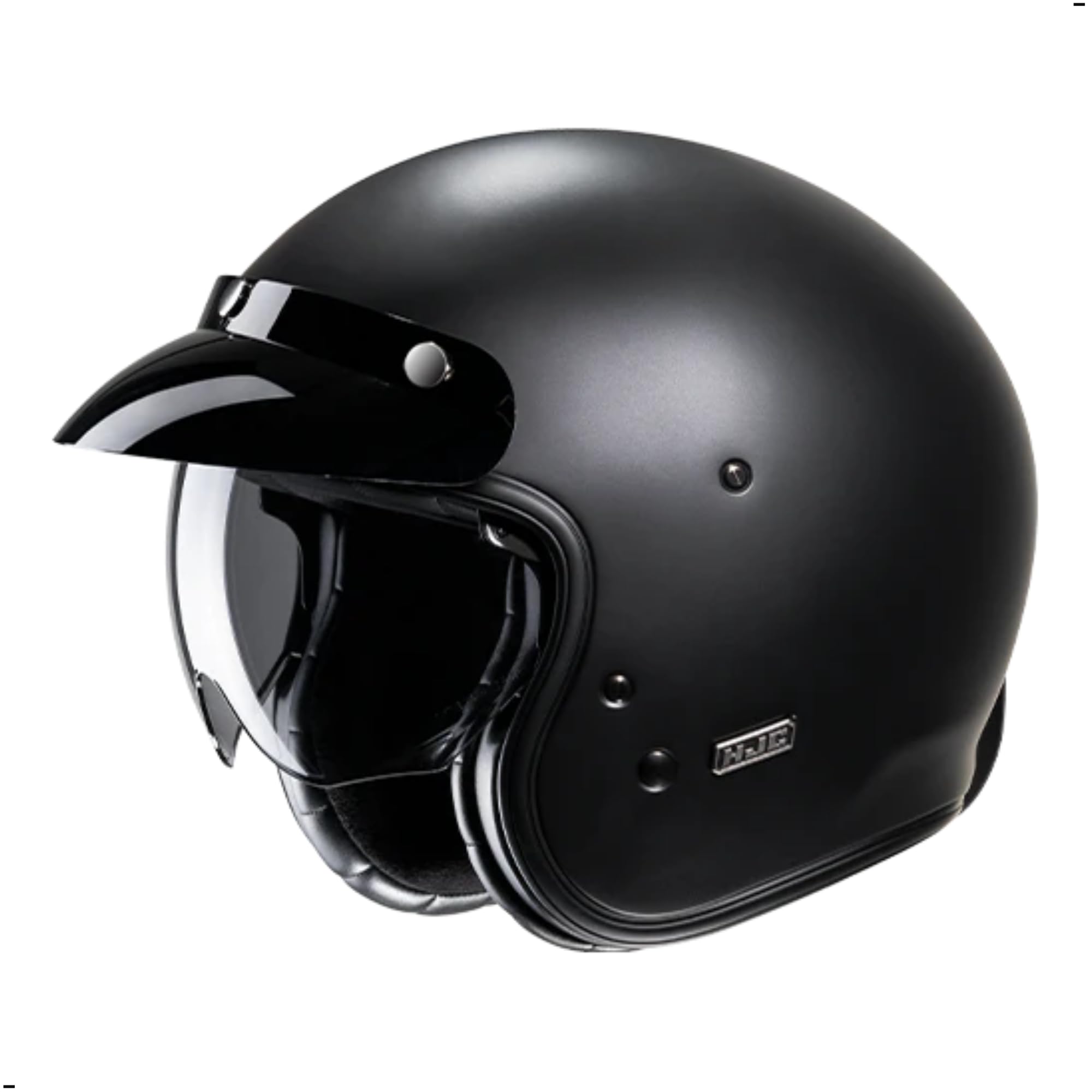 HJC V31 Solid Open Face Motorcycle Helmet with IS-10 Visor, DOT Approved (Semi Flat Black, Large) - Image 3